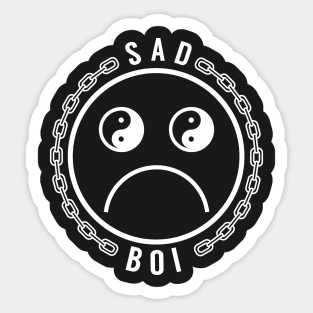 Sad Boi on Black Sticker